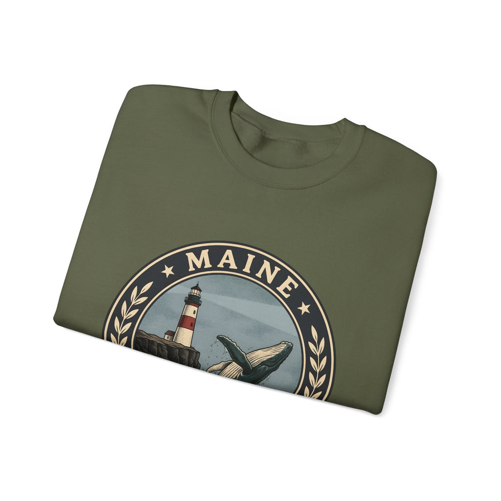 Whale Beacon Sweatshirt Maine Marine Gift Women Vintage Sweatshirt Whale Sweatshirt New England Enthusiast Distressed Sweatshirt Nautical Graphic Retro Sea