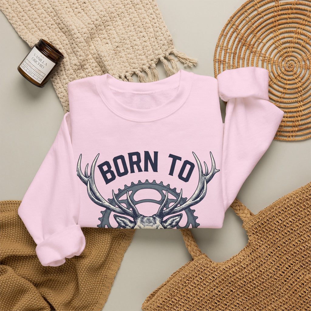 Deer Gear Cycling Nature Gift Vintage Hunting Cyclist Fan Retro Wilderness Hand Drawn Antlers Sweatshirt