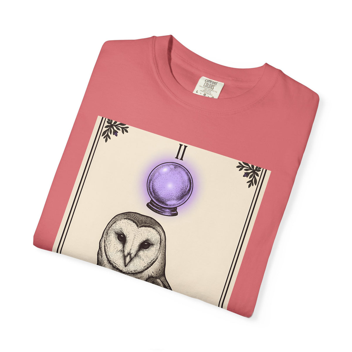 Barn Owl T-Shirt Boho Chic Magic Gift Women Oracle T-Shirt Owl T-Shirt Bohemian Fan Mystic T-Shirt Magical Graphic Hand Drawn Glass Sphere T-Shirt