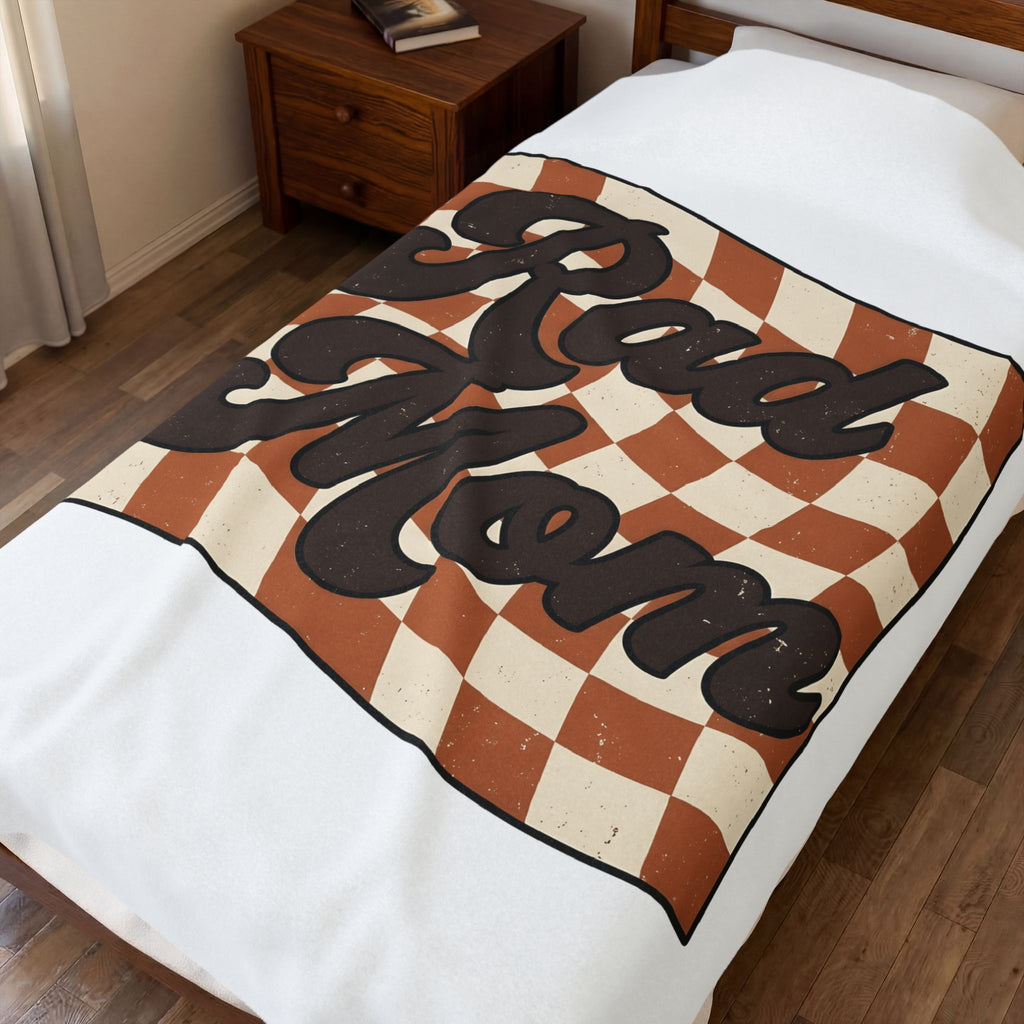 Checkered Flag Blanket Moms Family Gift Women Retro Blanket Racing Flag Blanket Motherhood Fan Vintage Blanket Blanket Clan Graphic Vintage Wavy