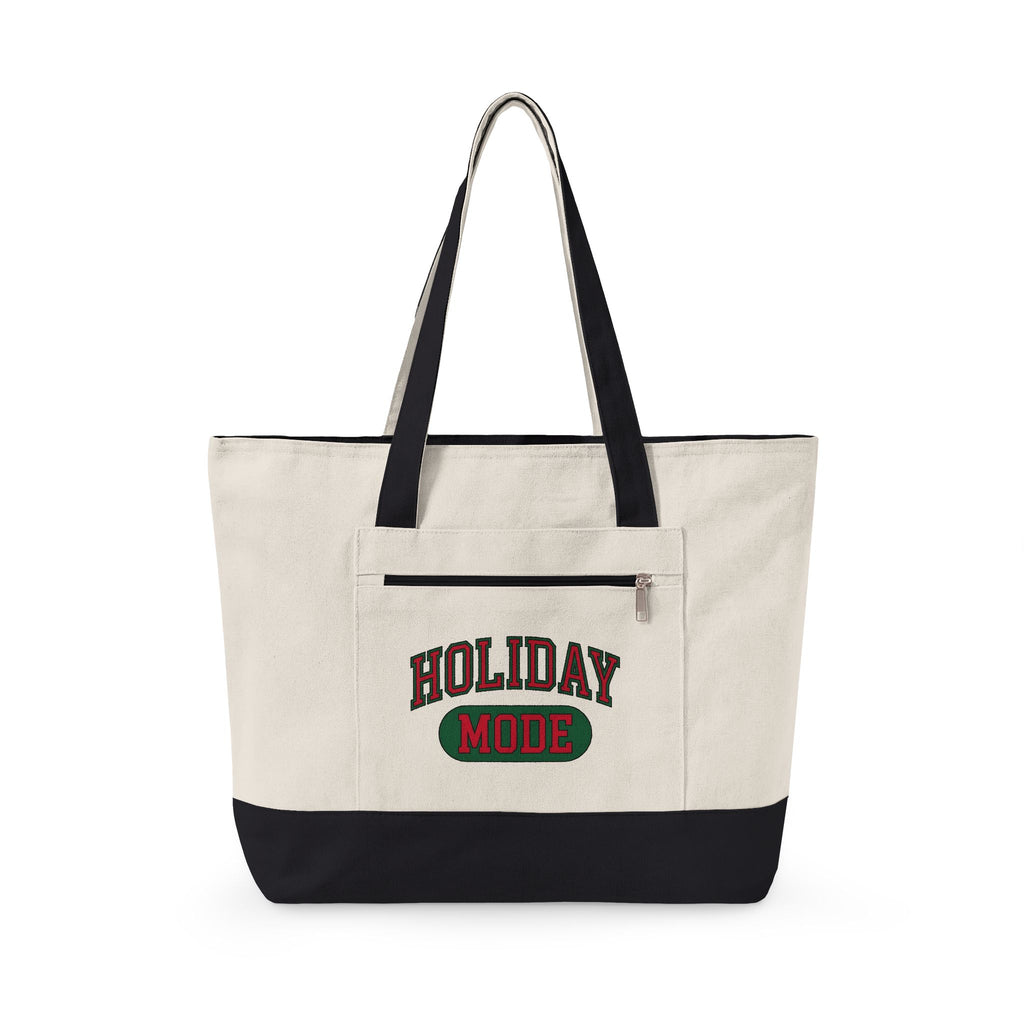 Bold College Font Holiday Christmas Decor Gift Merry Typography Christmas Fan Festive Christmas Tote Bag