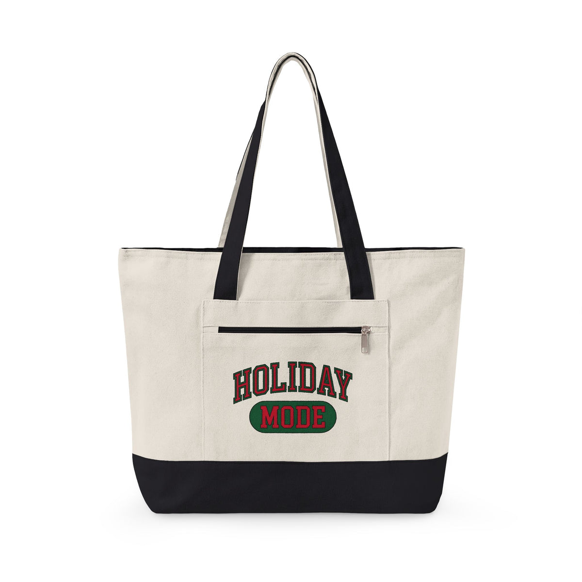 Bold College Font Holiday Christmas Decor Gift Merry Typography Christmas Fan Festive Christmas Tote Bag