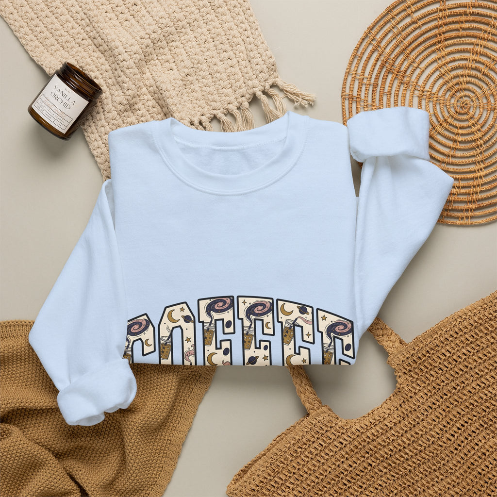 Coffee Sweatshirt Design Sweatshirt Coffee Astrology Gift Women Cartoon Sweatshirt Sweatshirt Sweatshirt Coffee Fan Toon Sweatshirt Zodiac Graphic Vintage Sparkles Sweatshirt