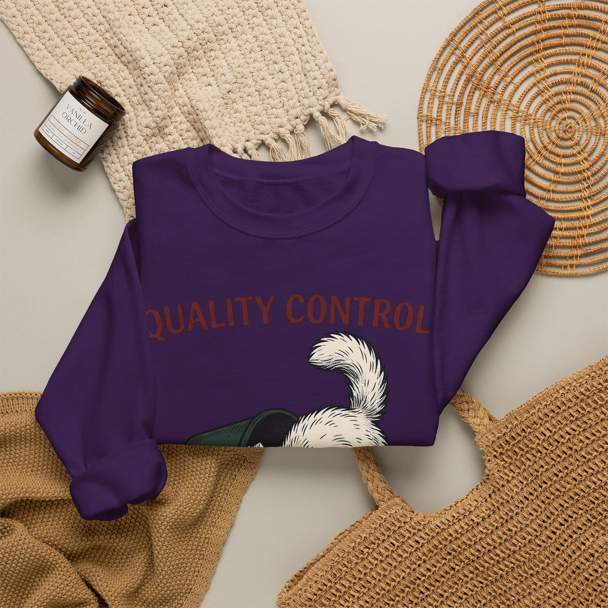 Plush Cat Waste Basket Sweatshirt Cat Satire Gift Women Shabby Chic Sweatshirt Trash Can Sweatshirt Cat Fan Distressed Sweatshirt Sarcastic Graphic Outline
