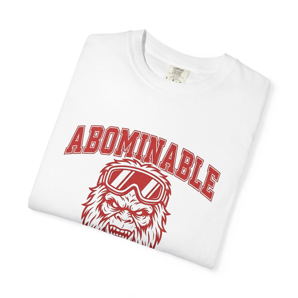 Abominable Snowman Face T-Shirt Christmas Cold Gift Women Strong T-Shirt Yeti T-Shirt Xmas Fan Vintage T-Shirt Frosty Graphic Antique Snow Goggles