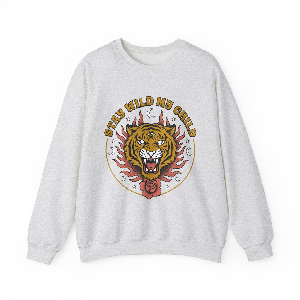 Tiger Head Sweatshirt Boho Chic Animal Gift Women Psychedelic Sweatshirt Tiger Sweatshirt Hippie Fan Tribal Graphic Vintage Rose Sweatshirt