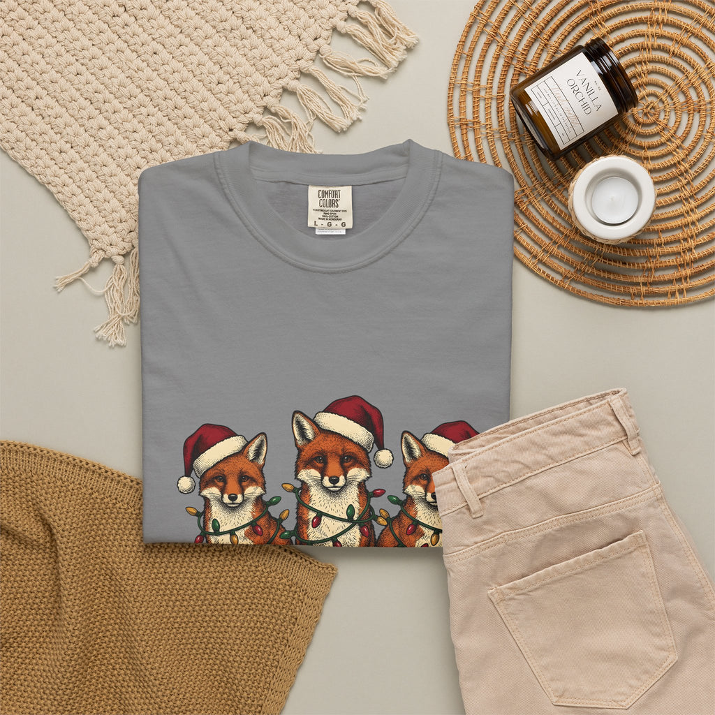 Fox Pack T-Shirt Christmas Critters Gift Women Cartoon T-Shirt Foxes T-Shirt