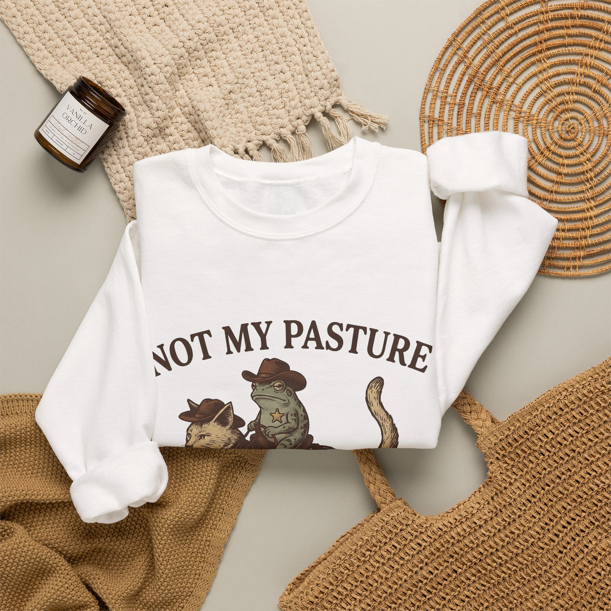 Ranch Cat Sweatshirt Cat Frontier Gift Women Distressed Sweatshirt Kitty Sweatshirt Feline Fan Vintage Sweatshirt Western Graphic Heritage Hoppy Frog Sweatshirt