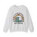 Happy Wave Sweatshirt Sports Beach Gift Women Vintage Sweatshirt Wave Sweatshirt Athlete Fan Surf Graphic Sweatshirt Hand Drawn Wildflowers Sweatshirt
