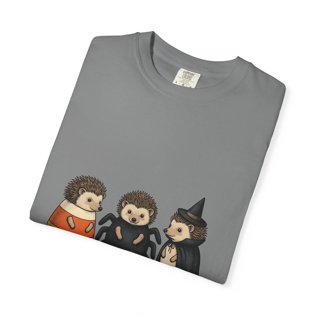 Porcupine Costumes T-Shirt Halloween Critter Gift Women Lovable T-Shirt Quill Pig T-Shirt Horror Fan Quilled Graphic T-Shirt Ink Drawing Wizard Hat