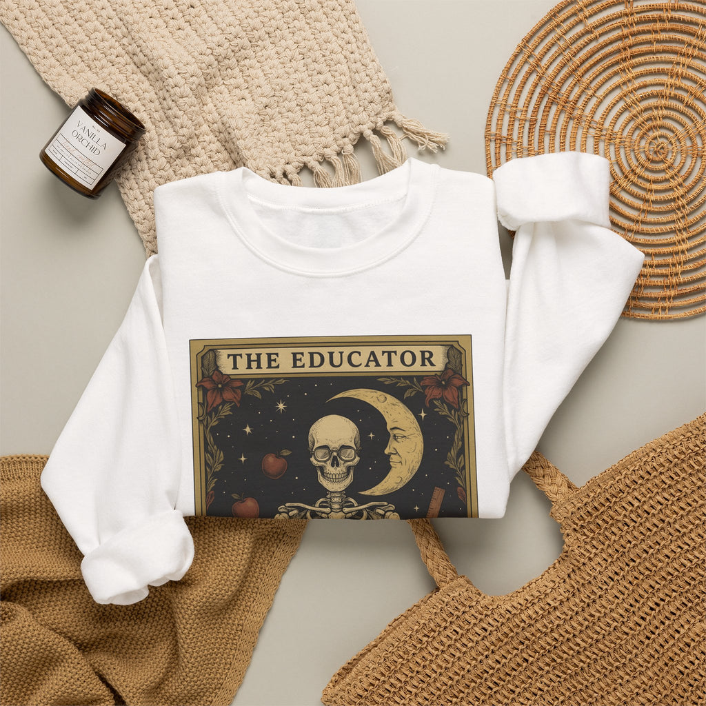 Skull Instructor Sweatshirt Teacher Dark Gift Women Retro Sweatshirt Skeleton Sweatshirt Educator Enthusiast Vintage Sweatshirt Gothic