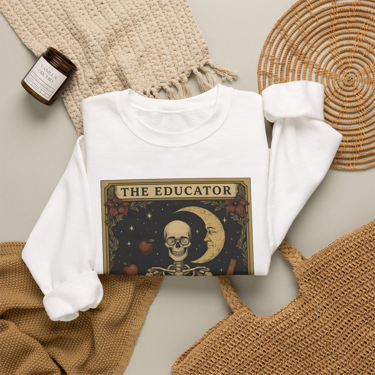Skull Instructor Sweatshirt Teacher Dark Gift Women Retro Sweatshirt Skeleton Sweatshirt Educator Enthusiast Vintage Sweatshirt Gothic