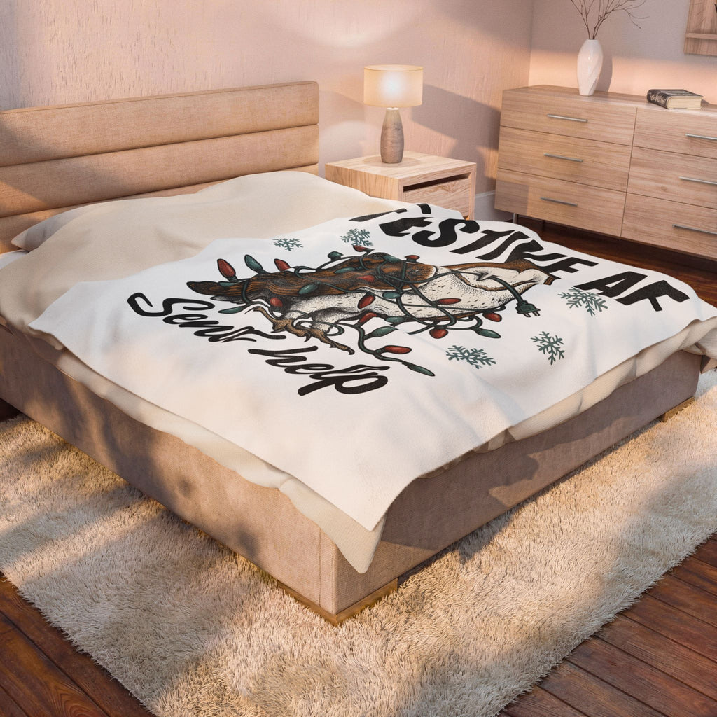 Owl Christmas Lights Christmas Animal Gift Hand Drawn Owl String Lights Xmas Fan Owl Blanket
