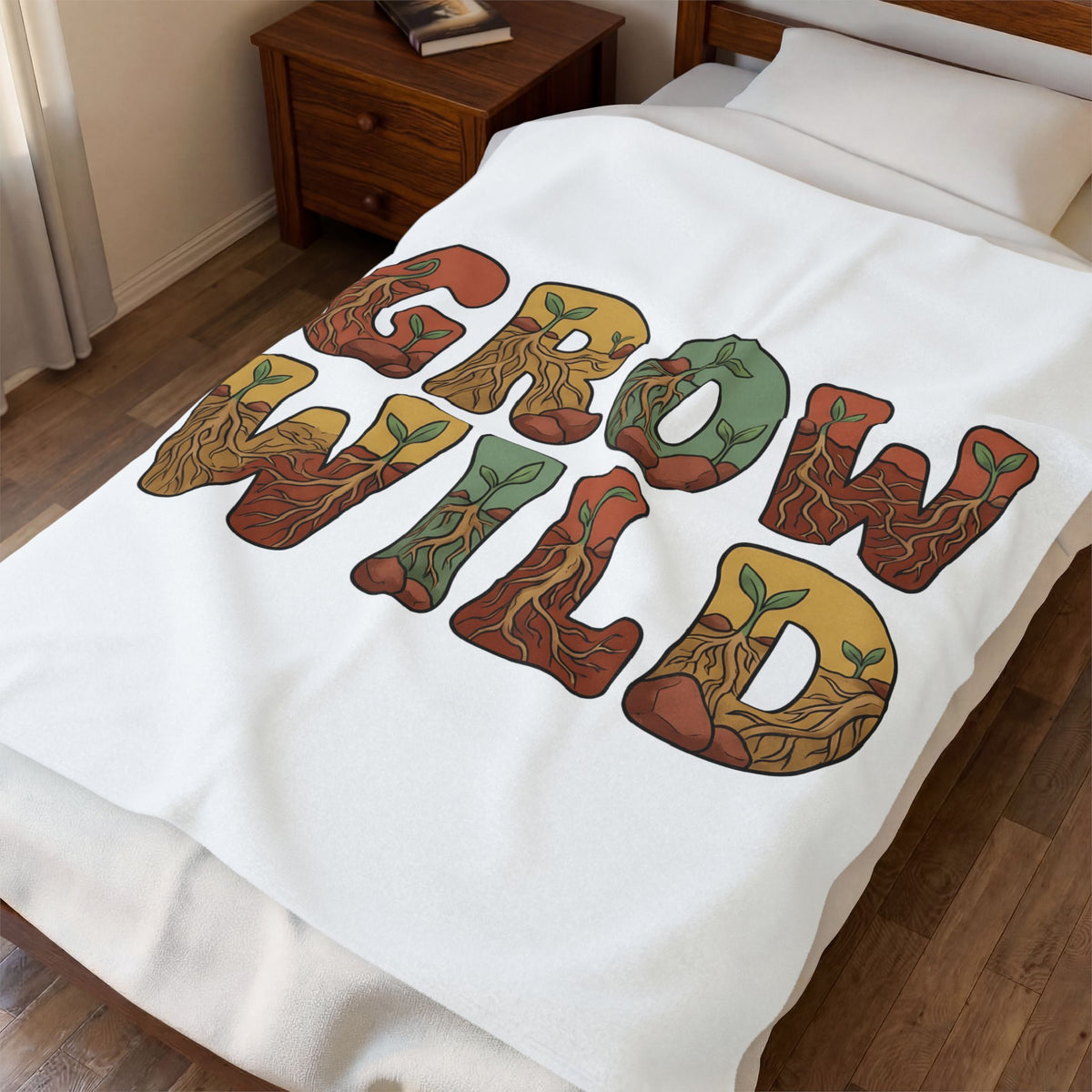 Plant Root Boho Chic Outdoors Gift Sketch Root System Bohemian Enthusiast Drawing Blanket