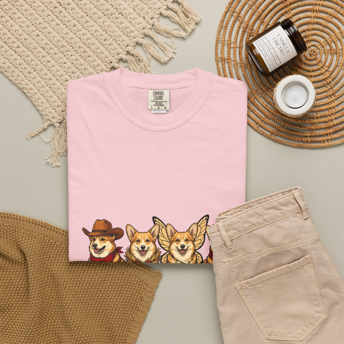 Corgi Dogs T-Shirt Dog Animals Gift Women Cartoon T-Shirt Pembroke Welsh Corgi T-Shirt Dog Fan Pet Graphic Corgi Illustration Kawaii Costumes