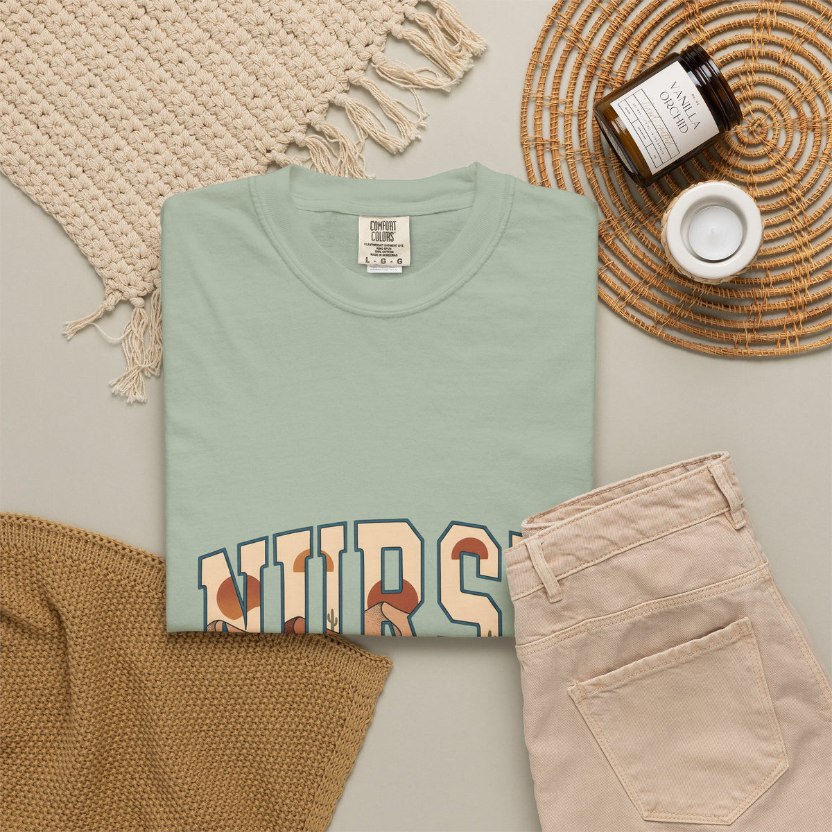 Desert Landscape Text T-Shirt Nurse Western Gift Women Boho T-Shirt Desert Text T-Shirt Rn Fan Hippie T-Shirt Cowboy Graphic Retro Cactus T-Shirt