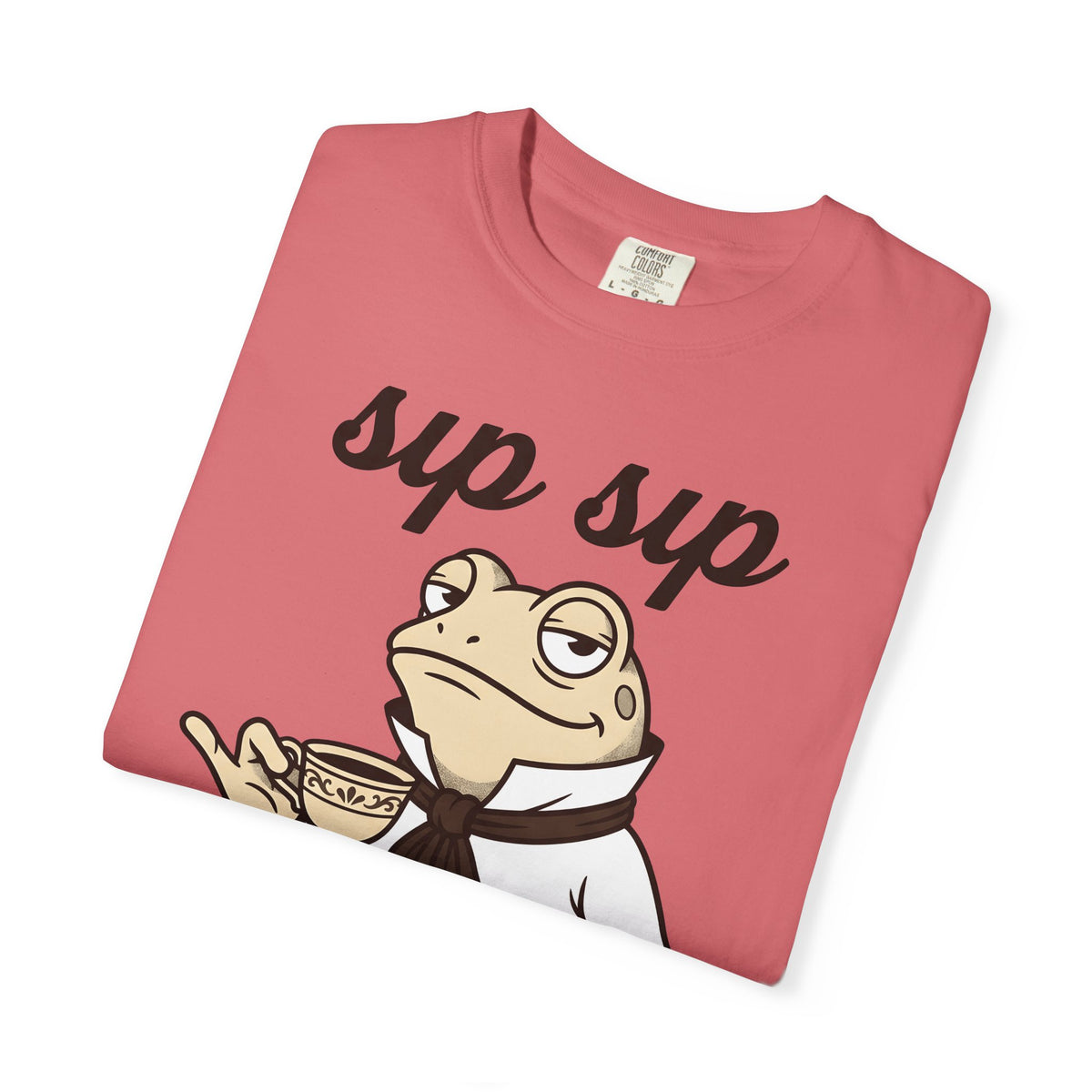 Frog Tea T-Shirt Funny Animal Gift Women Cartoon T-Shirt Tea T-Shirt Humor Fan Comic T-Shirt Creature Graphic Vintage Suit T-Shirt