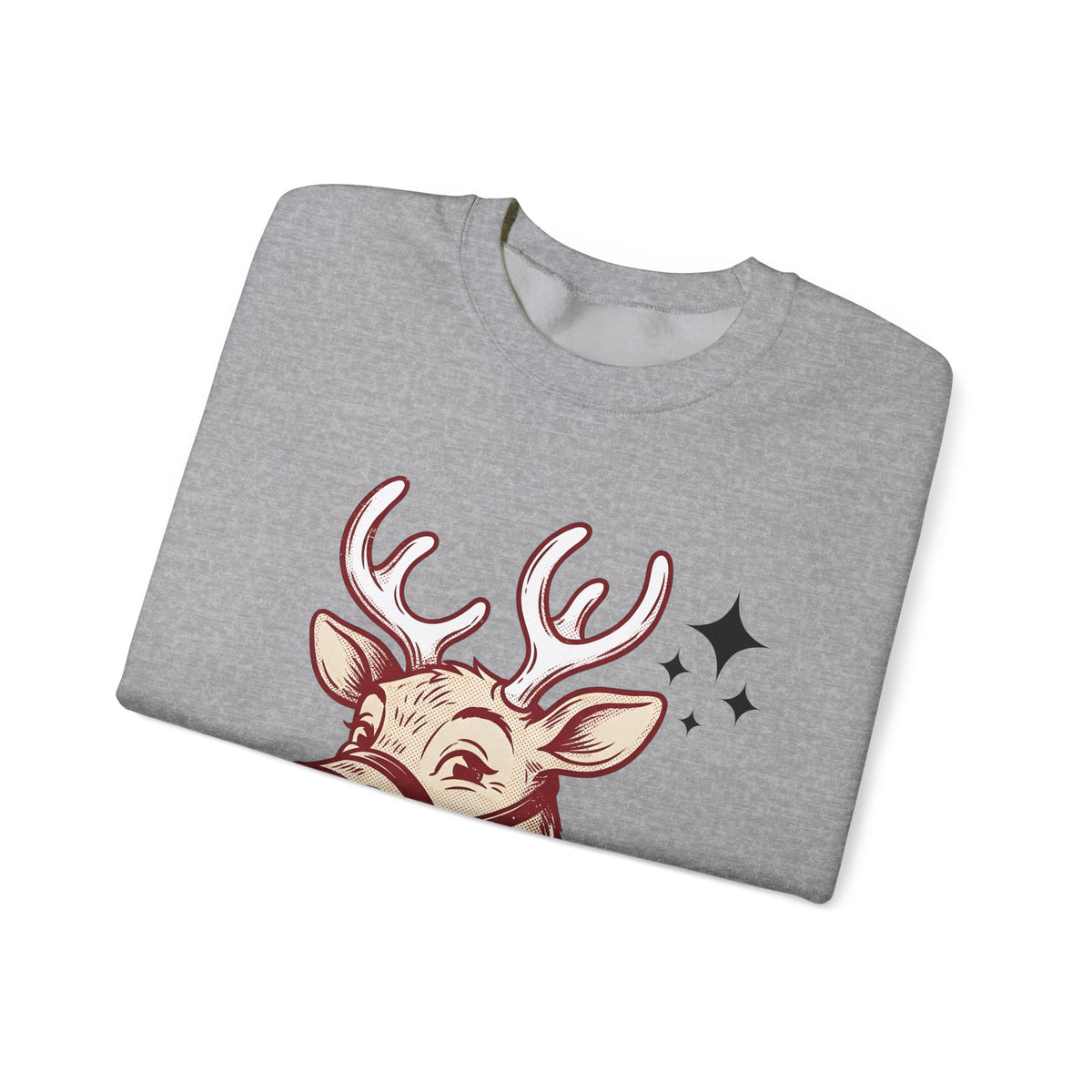 Reindeer Head Sweatshirt Christmas Wildlife Gift Women Antique Sweatshirt Caribou Sweatshirt Xmas Fan Reindeer Graphic Sweatshirt Classic Jingles Sweatshirt