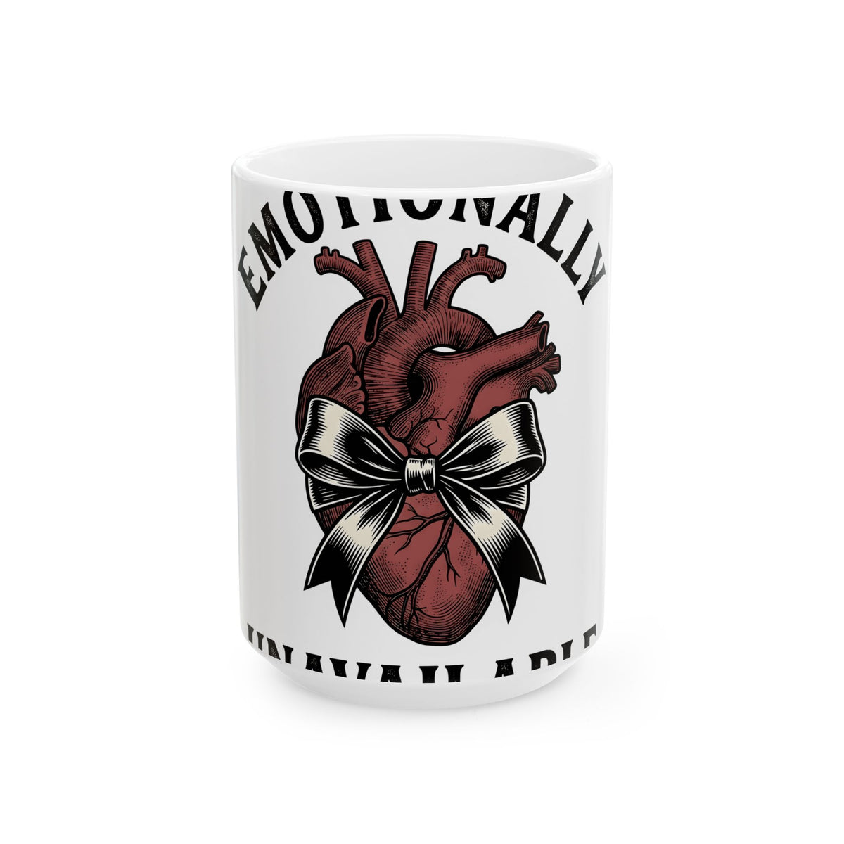 Anatomical Heart Mug Halloween Dark Humor Gift Women Gothic Mug Heart Mug Horror Fan Macabre Mug Sarcastic Graphic Vintage Bow