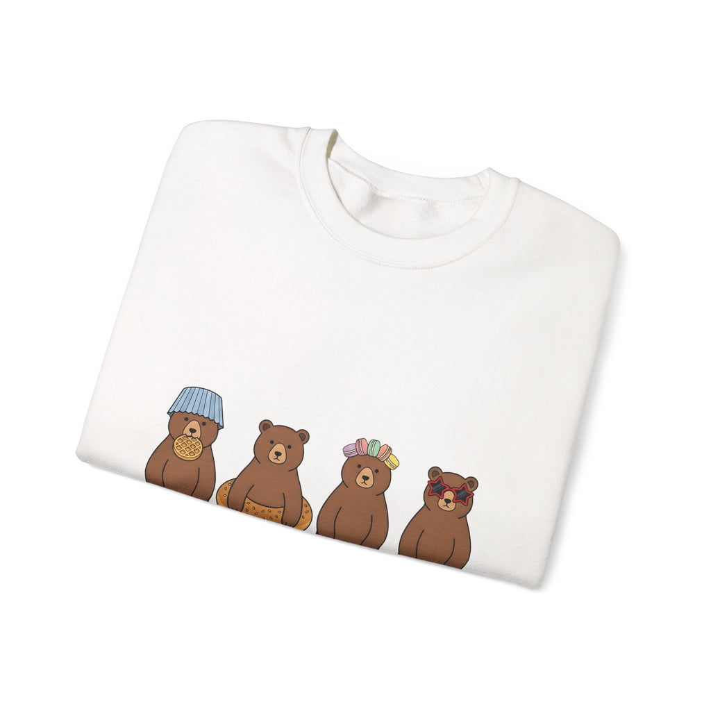 Bear Pastry Desserts Fauna Gift Whimsical Cake Sweets Fan Pastry Wildlife Fun Confection Sweatshirt
