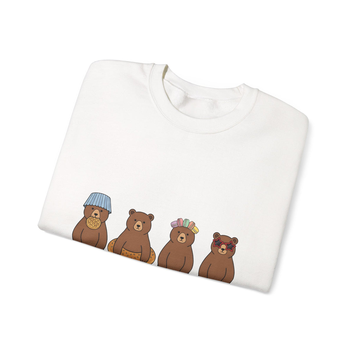 Bear Pastry Desserts Fauna Gift Whimsical Cake Sweets Fan Pastry Wildlife Fun Confection Sweatshirt