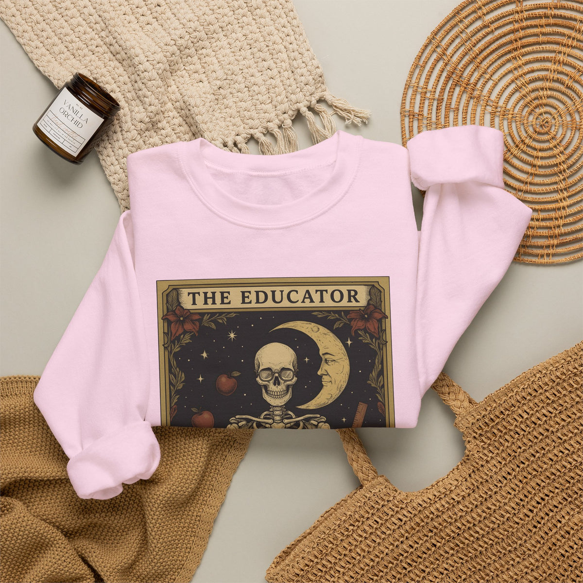 Skull Instructor Sweatshirt Teacher Dark Gift Women Retro Sweatshirt Skeleton Sweatshirt Educator Enthusiast Vintage Sweatshirt Gothic