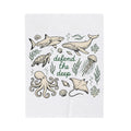 Sea Creatures Blanket Ocean Wildlife Gift Women Sketch Blanket Marine Life Blanket Marine Fan Oceanic Blanket Wildlife Graphic Retro Kelp Blanket