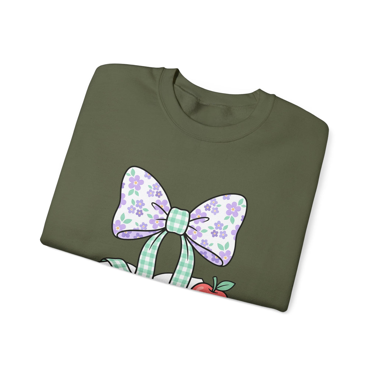 Reading Bow Sweatshirt Teachers Education Gift Women Cute Sweatshirt Reading Bow Sweatshirt Teacher Enthusiast Adorable Sweatshirt Learning Graphic Muted Fruit