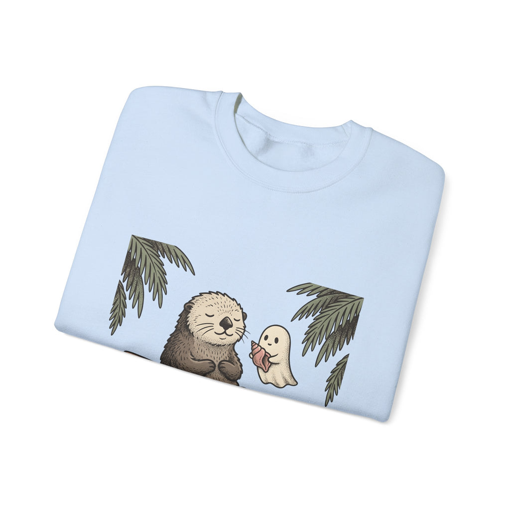 Otter Wave Sweatshirt Sports Seaside Gift Women Playful Sweatshirt Otter Sweatshirt Athlete Fan Cartoon Sweatshirt Coastal Graphic Old School Apparition Sweatshirt