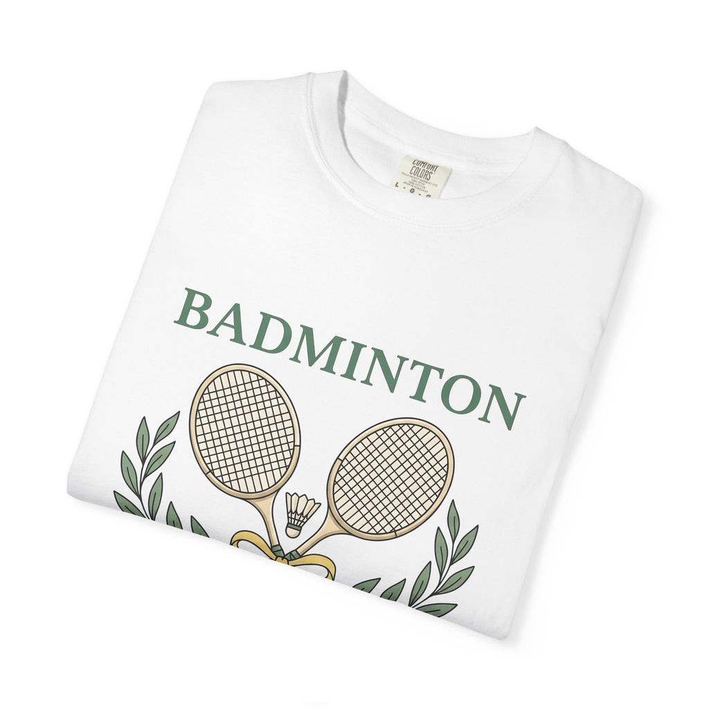 Birdie Rackets T-Shirt Badminton Fitness Gift Women Retro T-Shirt Shuttlecocks T-Shirt Badminton Enthusiast Vintage T-Shirt Workout Graphic Doodle