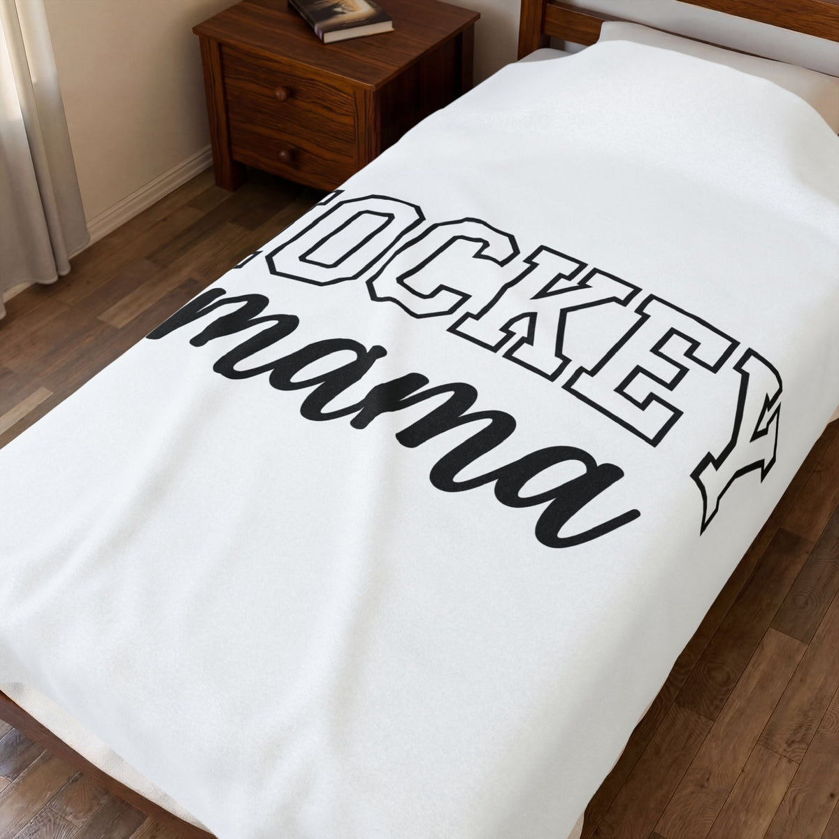 Varsity Lettering Blanket Moms Puck Sport Gift Women Thick Blanket Letterman Blanket Mom Fan Bold Blanket Hockey Graphic Classic Team Mom Blanket