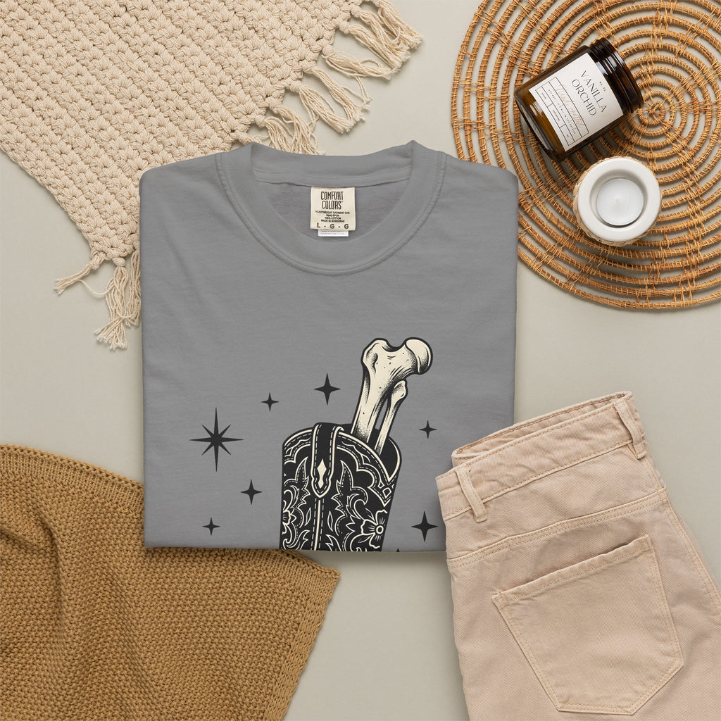 Leather Boot T-Shirt Cowgirl Ranch Gift Women Neo Tattoo T-Shirt Boot T-Sh