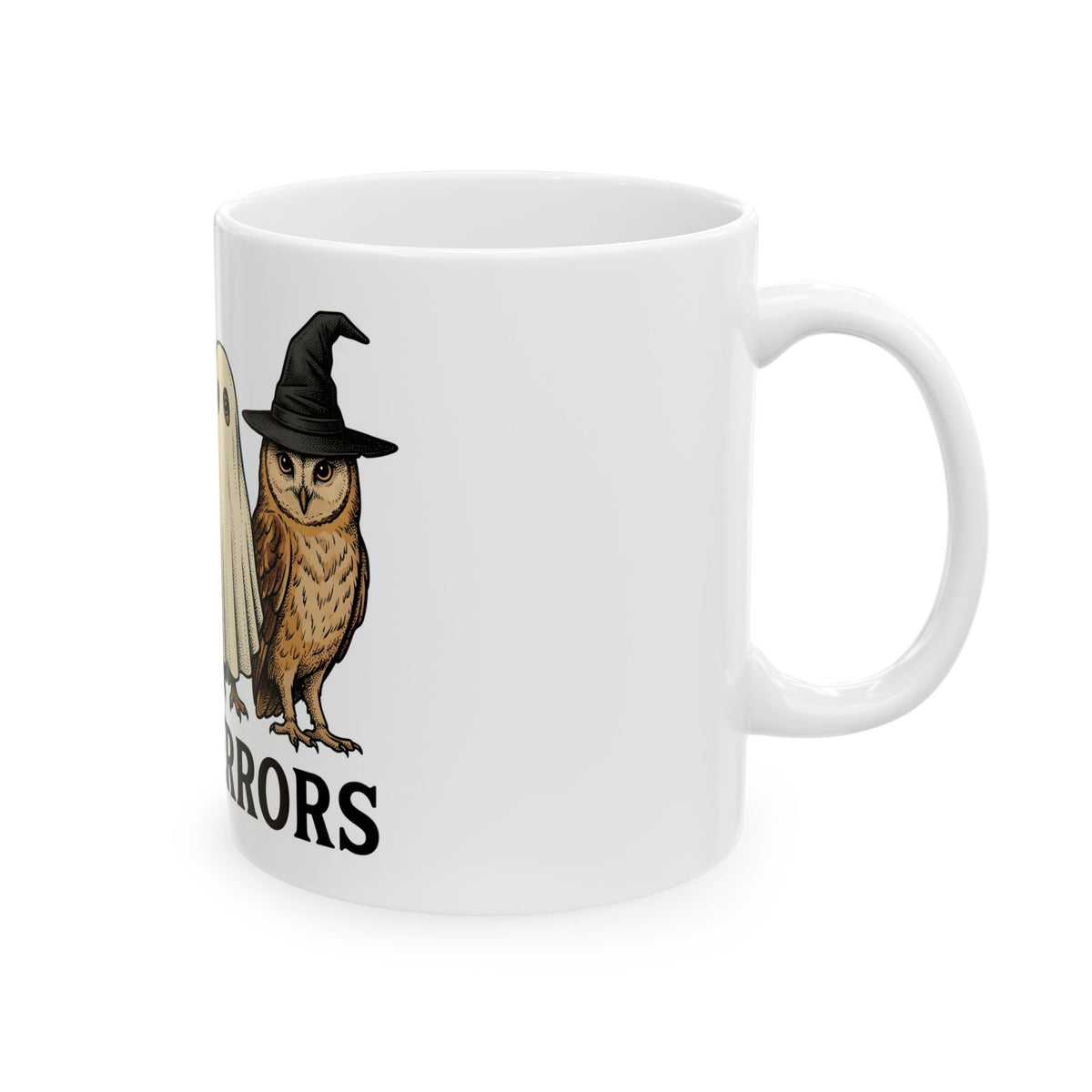 Owl Halloween Fauna Gift Rustic Owl Horror Fan Hoot Wildlife Doodle Lantern Mug