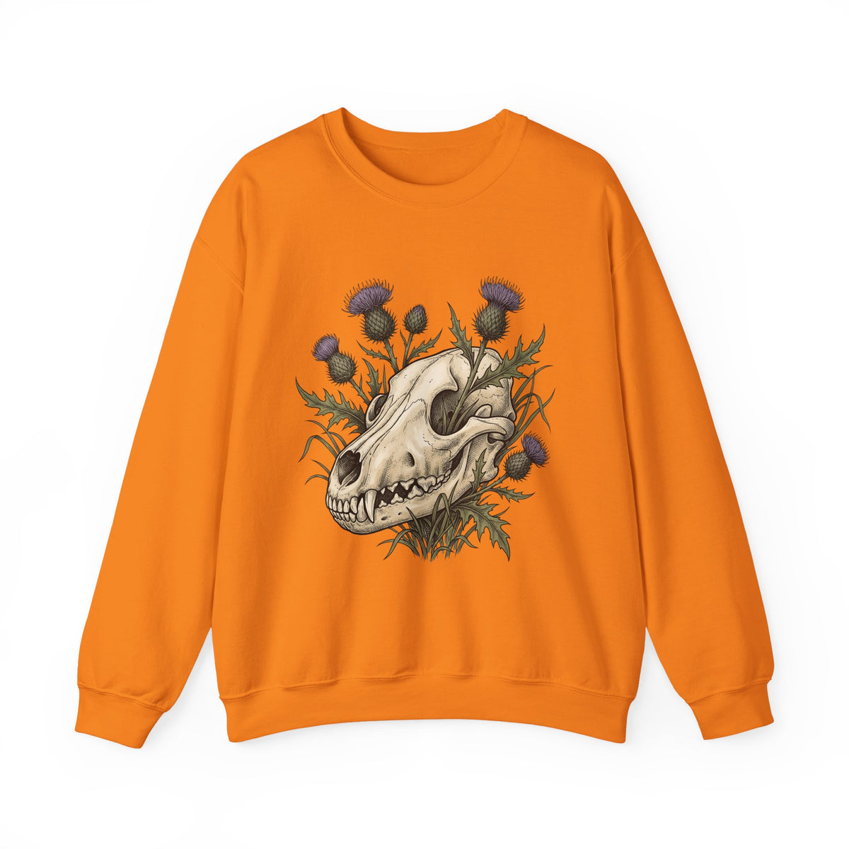 Animal Skull Sweatshirt Animals & Flowers Spooky Gift Women Sketch Sweatshirt Cranium Sweatshirt Wildlife Fan Illustration Graphic Sweatshirt Hand Drawn