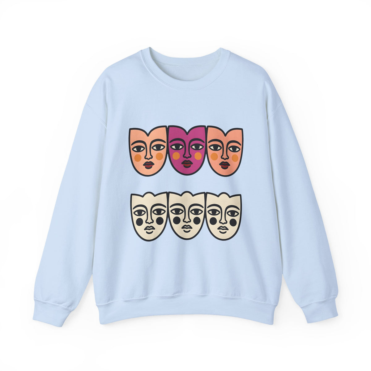 Abstract Faces Sweatshirt Abstract Art Gift Women Modern Sweatshirt Faces Sweatshirt Art Fan Contemporary Sweatshirt Artistic Graphic Minimal Bold Outlines