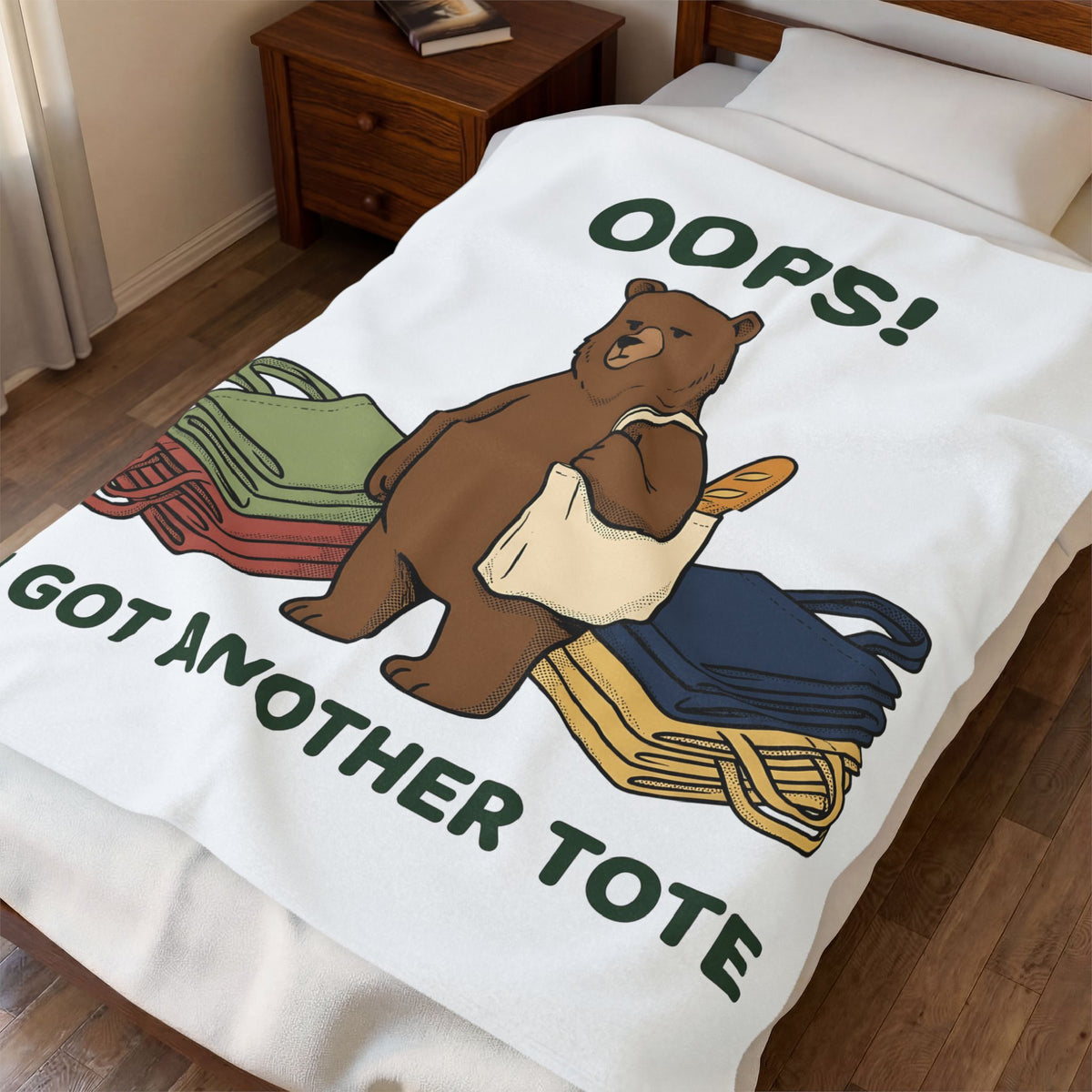 Bear Canvas Blanket Blanket Funny Critter Gift Women Doodle Blanket Blanket Blanket Humor Fan Cartoon Blanket Animal Graphic Sketch Baked Bread Blanket