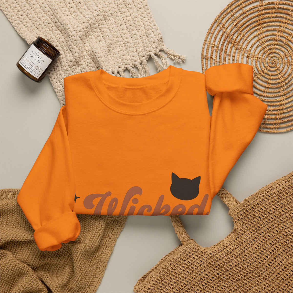 Feline Shape Sweatshirt Halloween Style Gift Women Classic Sweatshirt Cat Sweatshirt Horror Fan Retro Sweatshirt Fashion Graphic Simple Twinkles Sweatshirt