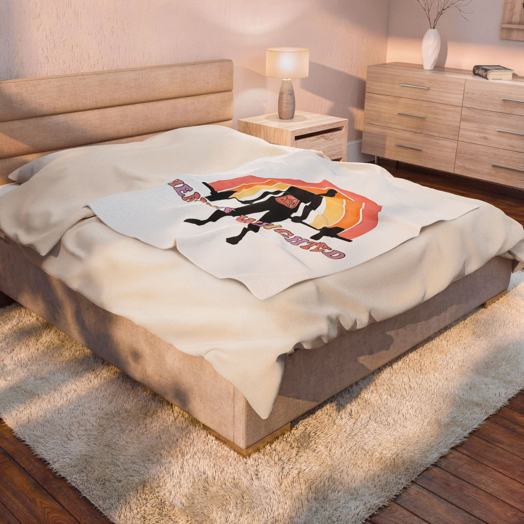 Female Weightlifter Blanket Sports Fitness Gift Women Boho Blanket Weightlifter Blanket Athlete Enthusiast Hippie Blanket Workout Graphic Retro