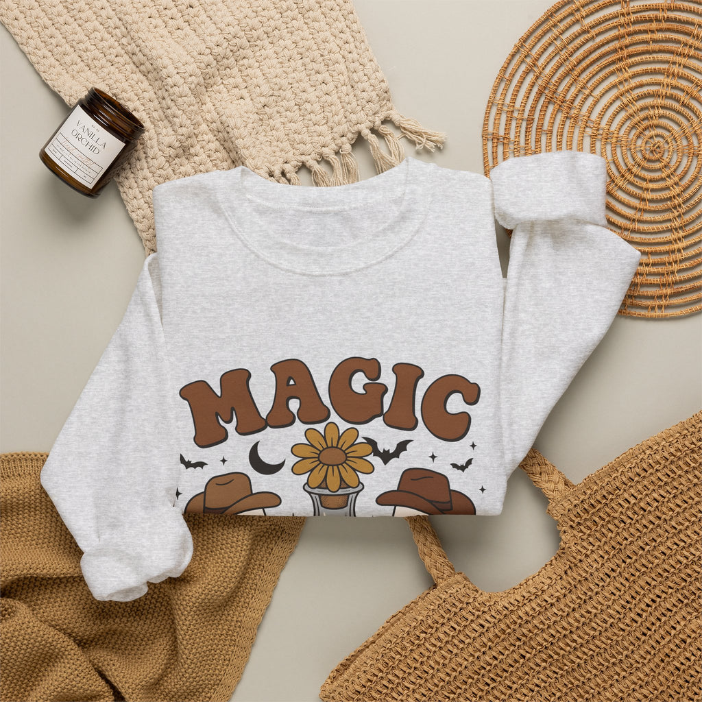 Cowboy Ghosts Sweatshirt Halloween Witchcraft Gift Women Vintage Sweatshirt Specters Sweatshirt Horror Fan Occult Graphic Sweatshirt Retro Potion Bottle Sweatshirt