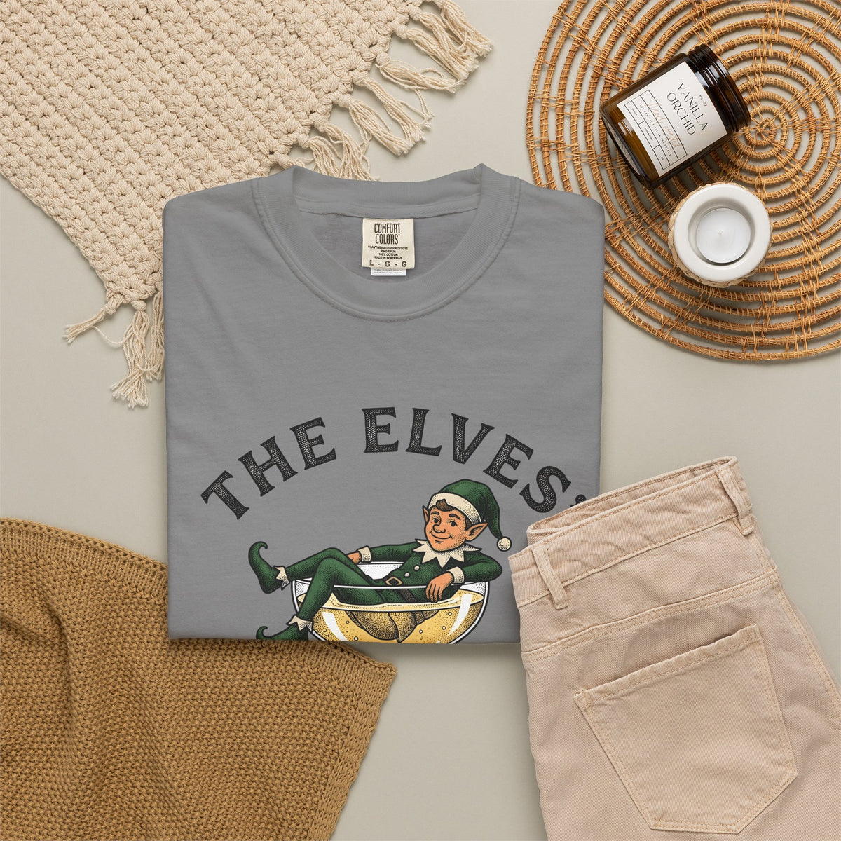 Elf Wine Glass T-Shirt Christmas Festivity Gift Women Rustic T-Shirt Wine Goblet T-Shirt Xmas Fan Vintage T-Shirt Holiday Graphic Classic