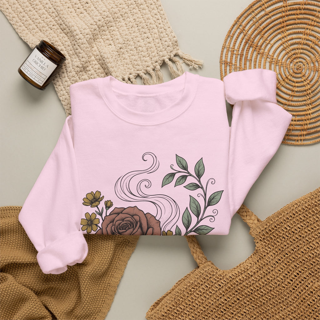 Floral Teacup Sweatshirt Moms Tea Gift Women Botanical Sweatshirt Teacup Sweatshirt Mother Fan Herbaceous Sweatshirt Tea Graphic Vintage Rose Sweatshirt
