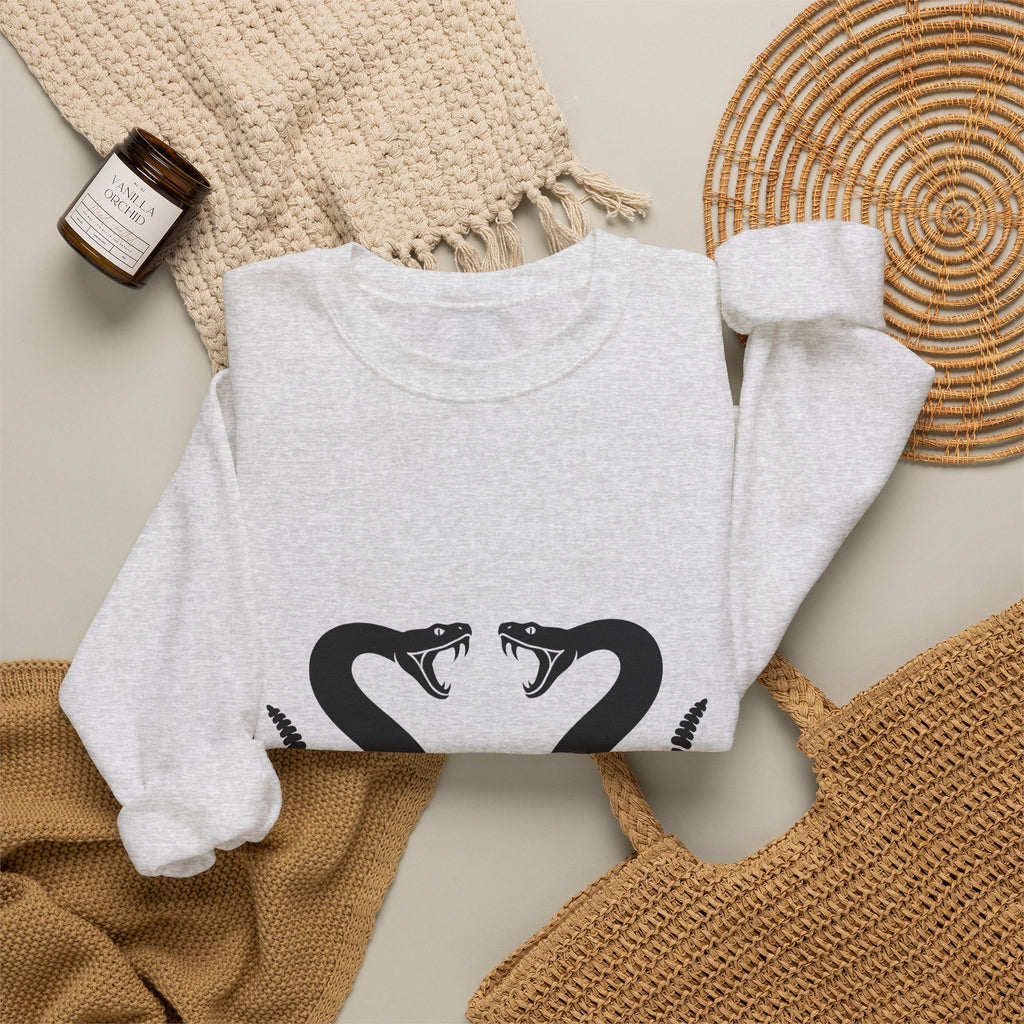 Rattlesnake Pair Sweatshirt Cowgirl Animal Gift Women Bold Sweatshirt Rattler Sweatshirt Rodeo Fan Graphic Design Illustration Western Mirrored Design
