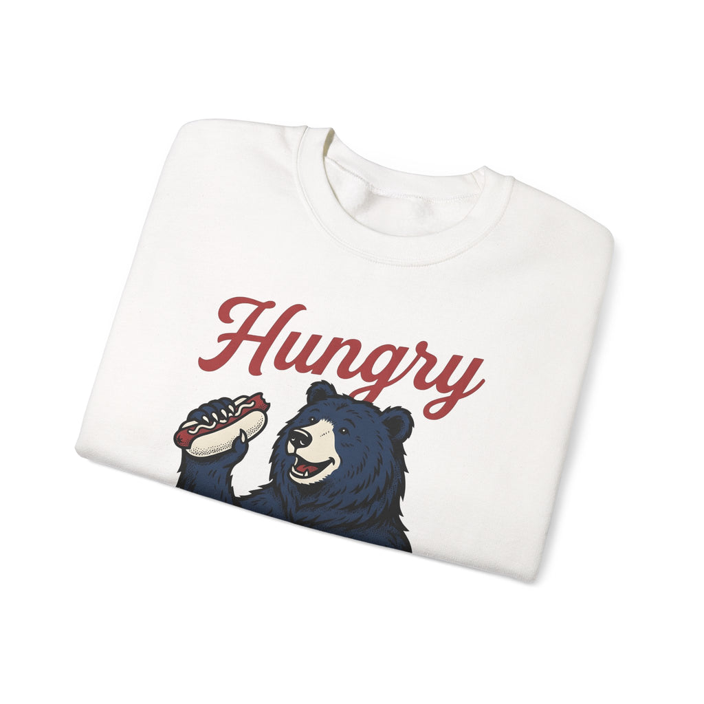 Bear Hotdog Sweatshirt America Independence Gift Women Old School Sweatshirt Hot Dog Sweatshirt American Fan Retro Sweatshirt Freedom Graphic Line Art Cuisine
