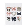 Skull Flower Halloween Dark Gift Watercolor Sugar Skull Horror Fan Gothic Dark Retro Bony Blanket