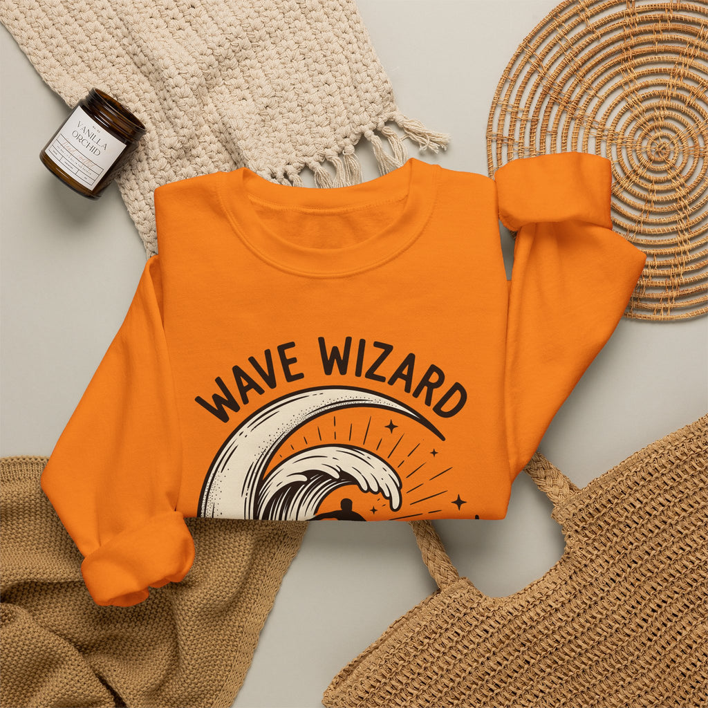 Surf Break Sweatshirt Surfing Coast Gift Women Hand Drawn Sweatshirt Wave Sweatshirt Surfer Fan Beach Graphic Illustration Line Art Star Motifs Sweatshirt