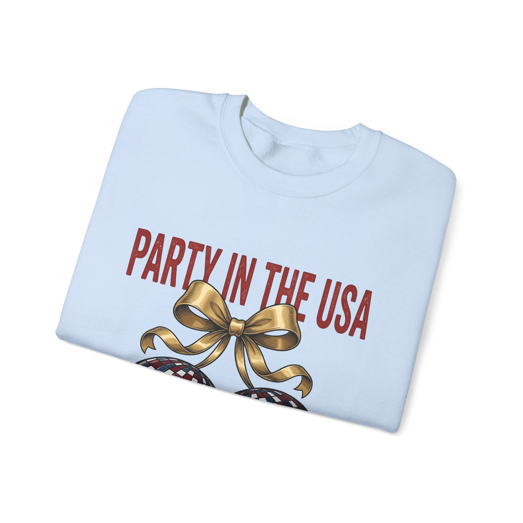 Disco Ball Sweatshirt America 4Th Of July Party Gift Women Vintage Sweatshirt Mirror Ball Sweatshirt Patriot Fan Retro Sweatshirt Vintage Graphic Party Design