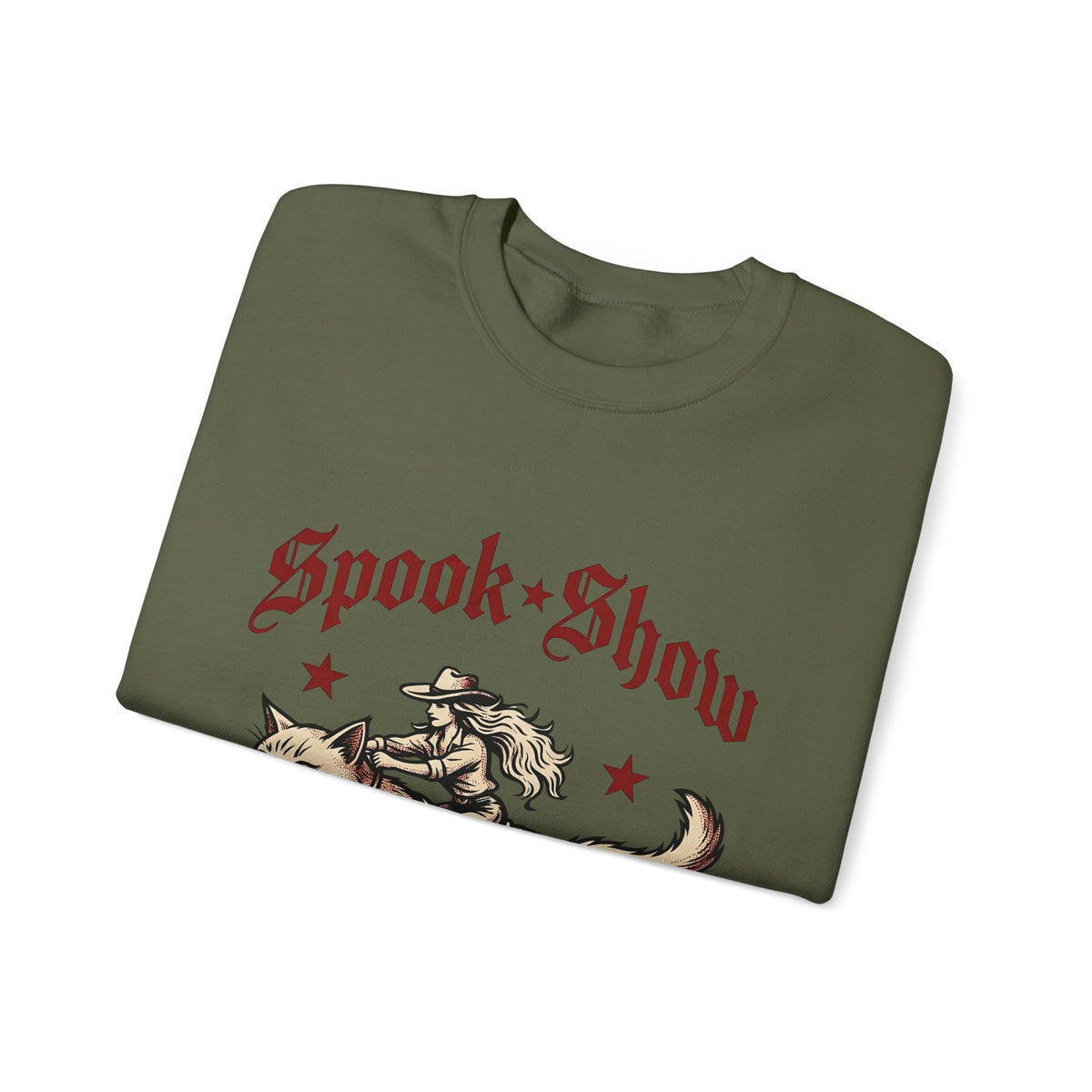Cowgirl Kitten Halloween Rodeo Gift Farmhouse Kitten Horror Fan Rustic Rodeo Nostalgic Twinkles Sweatshirt
