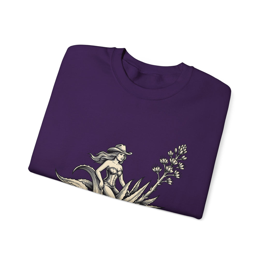 Cowgirl Art Sweatshirt Cowgirl Ranch Gift Women Sepia Sweatshirt Western Art Sweatshirt Cowgirl Fan Vintage Sweatshirt Farm Graphic Line Art Succulent Sweatshirt