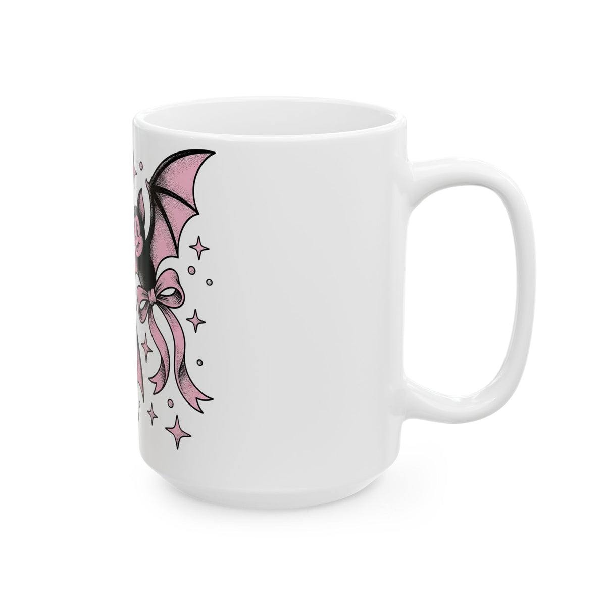 Sweet Bats Mug Halloween Horror Gift Women Chibi Mug Flying Fox Mug Spooky Fan Creepy Mug Horror Graphic Old School Hair Bows