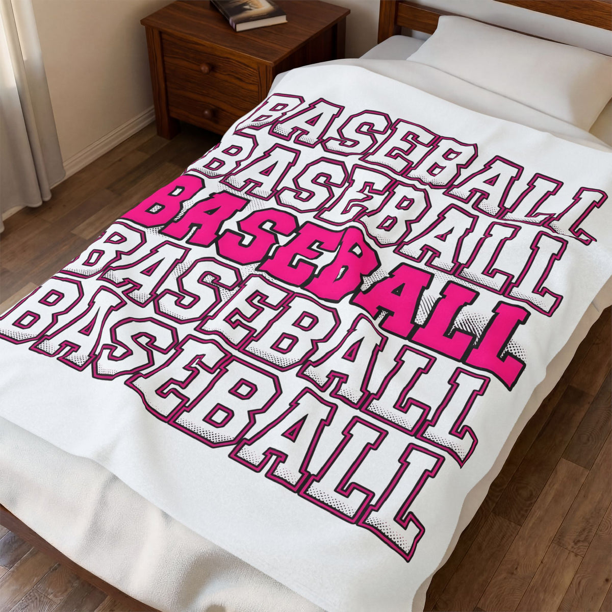 Baseball Lettering Blanket Moms Athletics Gift Women Strong Blanket Lettering Blanket Mom Fan Bold Blanket Sports Graphic Vintage Pink Highlight